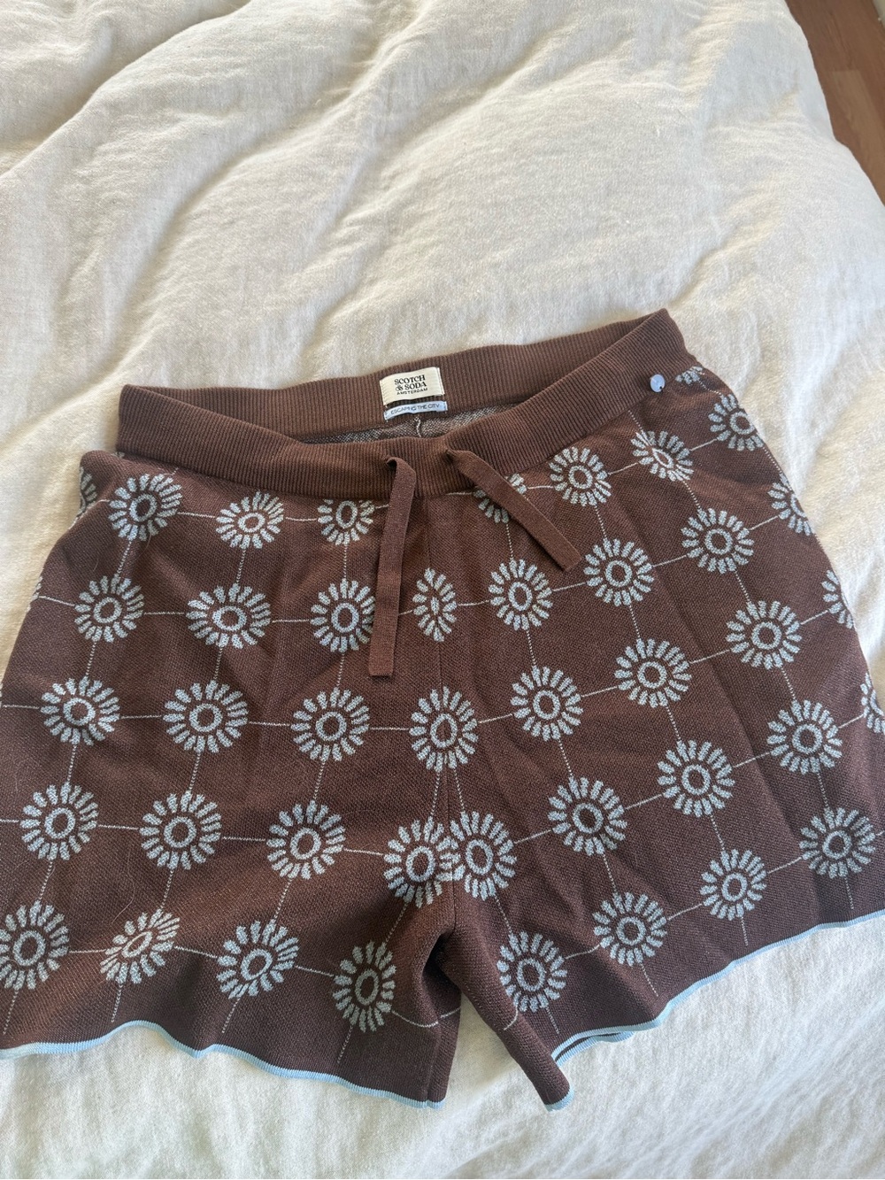 Brown blue shorts